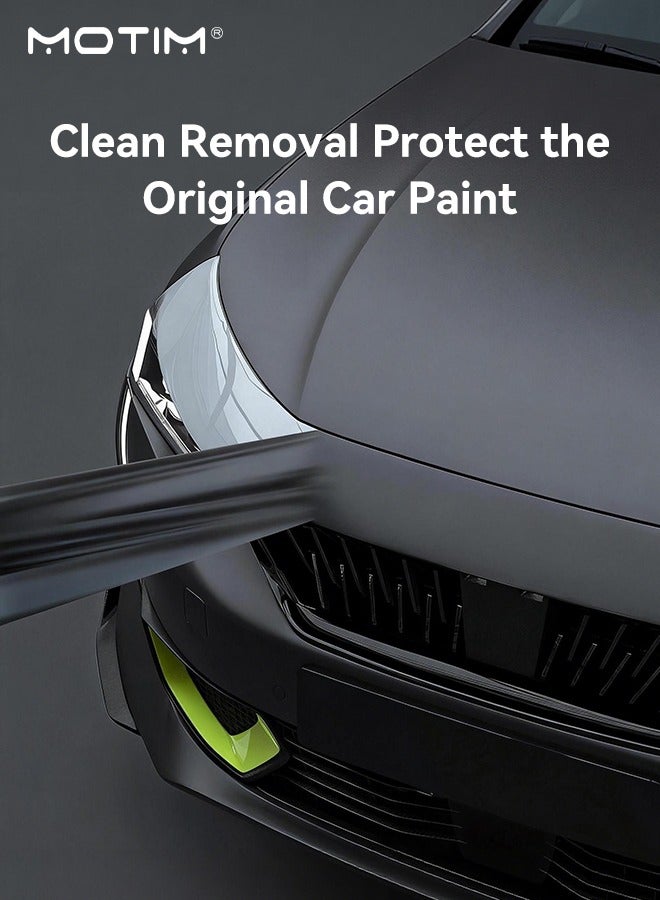 موتيم فيلم تغليف سيارات أسود غير لامع 30*152 سم، تقنية إخراج الهواء بدون فقاعات، ملصق سيارات ذاتي اللصق للسيارات والدراجات النارية DIY للداخل والخارج - Image 3